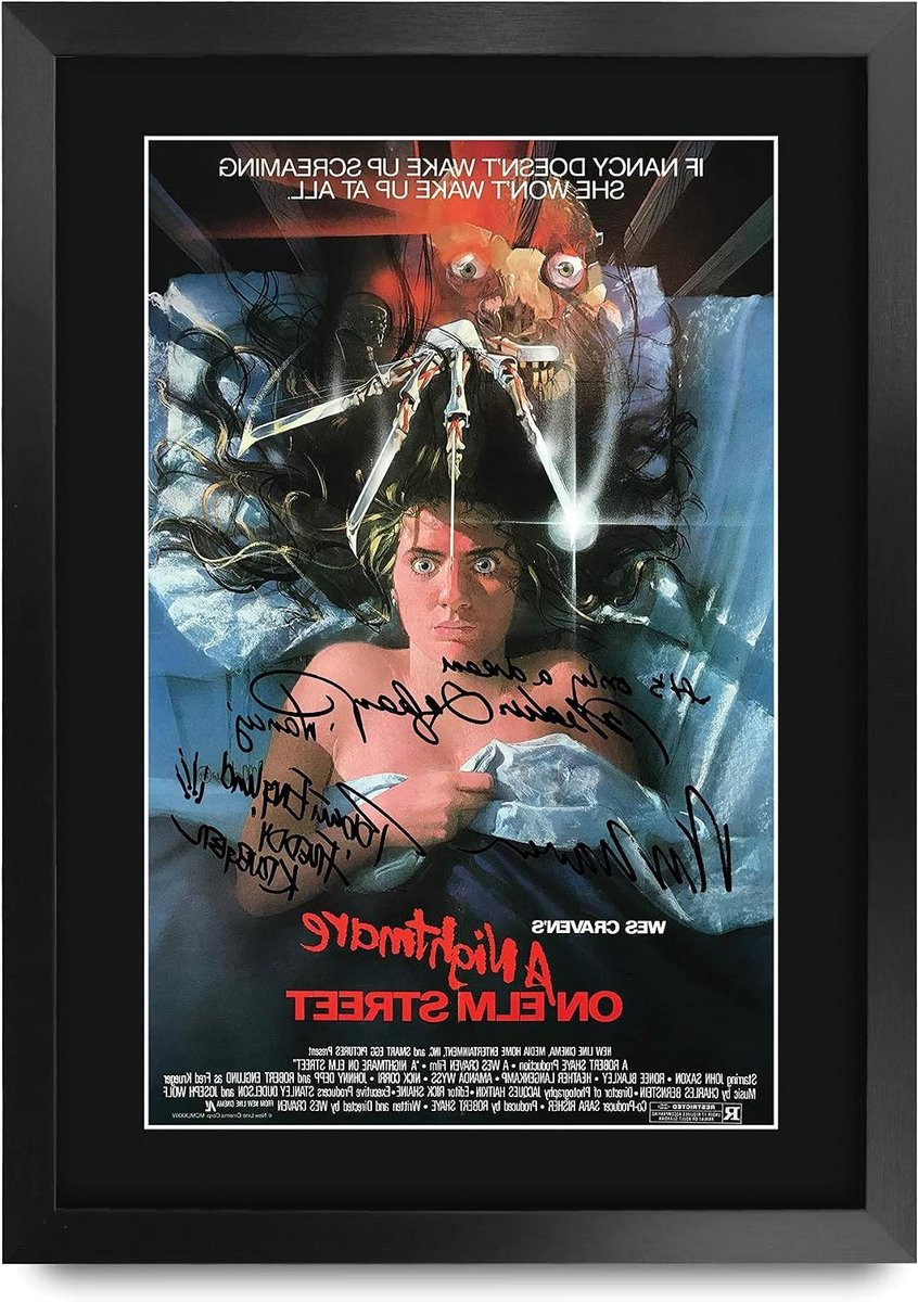 Film Poster Wanddecoratie met Gedrukte Handtekening - A3 - Zwart