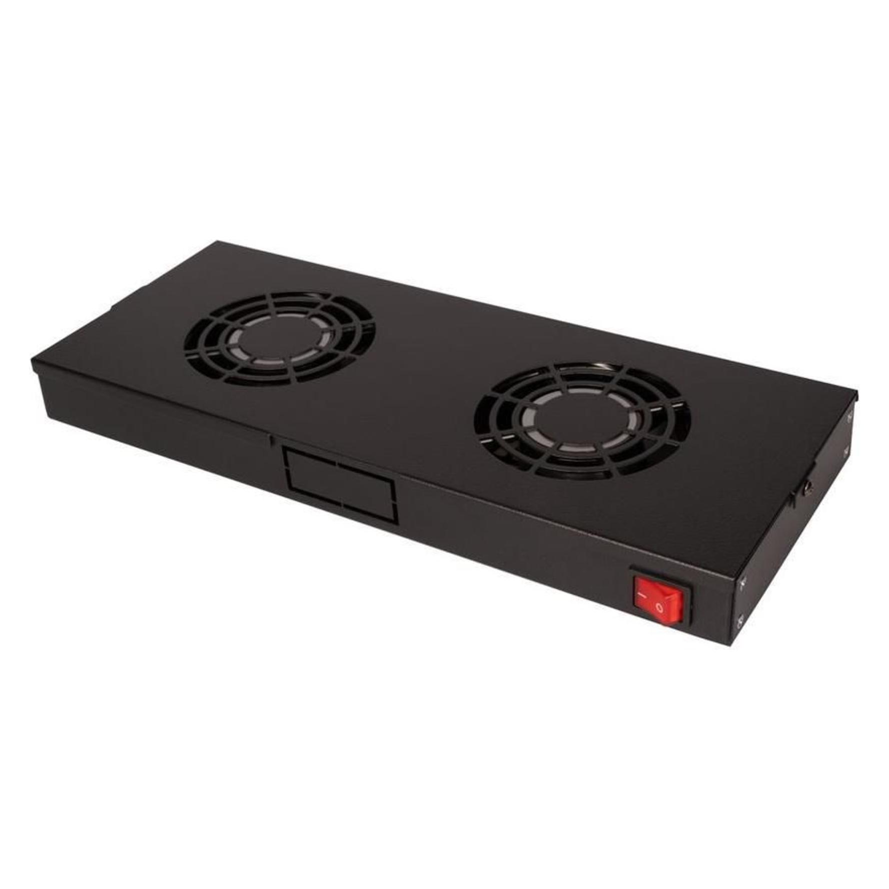 Roline 19-inch fan unit 2 fans ON/OFF black (26.21.0304)