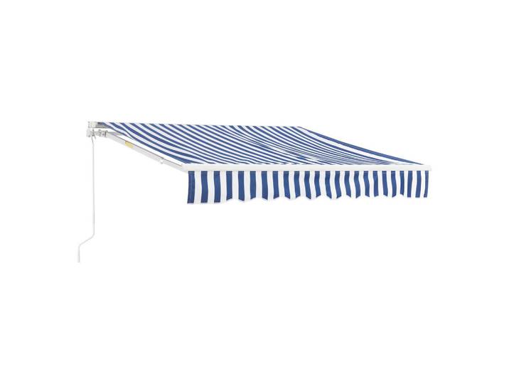 [en.casa] Gelenkarmmarkise Bitonto, Blau, Weiß, Textil, Metall, Gestreift, Rechteckig, 250x0.1x200 cm, Sonnen- & Sichtschutz, Markisen
