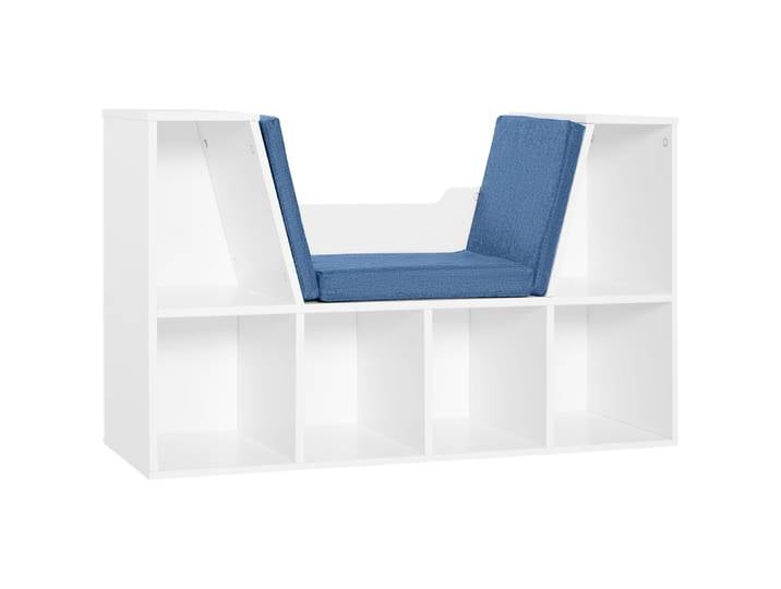 Bibliothèque banc 2 en 1 - 6 casiers coussins inclus