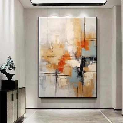 extra großes abstraktes Gemälde handgemalt beige weiß rot strukturierte Malerei Farben abstrakte Wandkunst Malerei handgemachte moderne abstrakte Leinwand große Acryl Leinwand Kunst Malerei