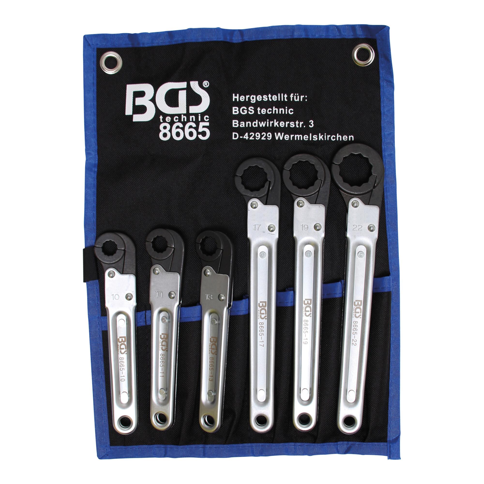 BGS Leitungs-Ratschenschlüssel-Satz 6 teilig ; BGS technic (8665)