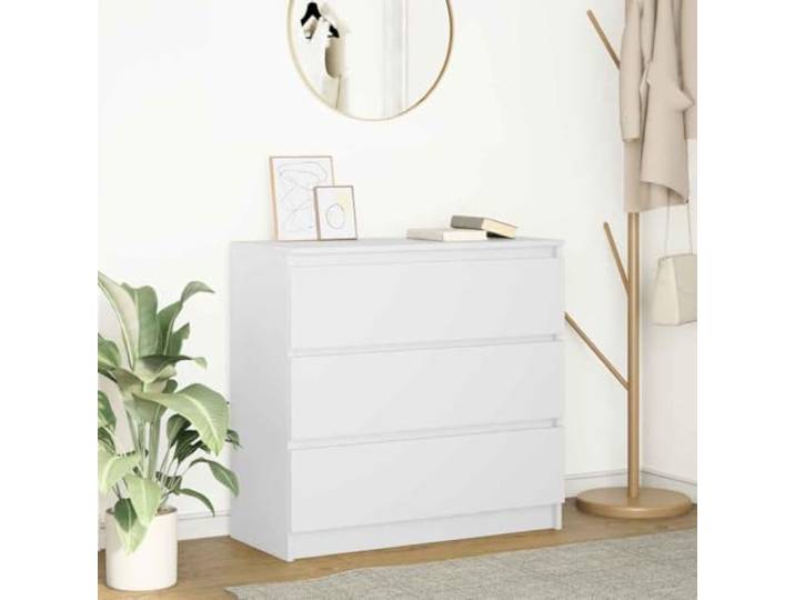 RJPLMFV Anrichte, weiß, 80 x 35 x 76 cm, Holz, Technik Großer Stauraum, robuste Oberseite, multifunktional, leicht zu reinigen
