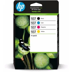 HP 937 (6C400NE) Original Druckerpatrone 4er-Pack Kompatibilität: HP OfficeJet Pro 9000er Serie