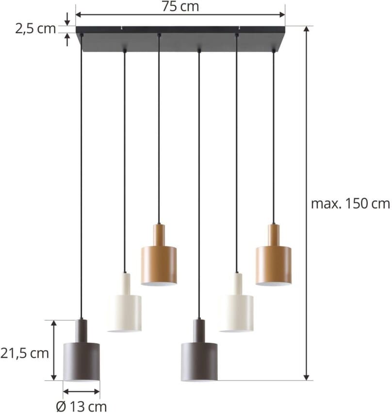 Lindby Lámpara de techo de metal marrón
