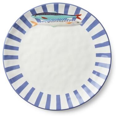 "Certified International Something Fishy 9"" Soup/Cereal Bowls, Set of 4 - 13.00""L x 13.00""W x 1.25""H"