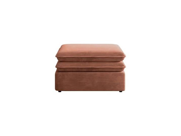 OSCAR POUF - Pouf en velours côtelé Terracotta 70x70x43