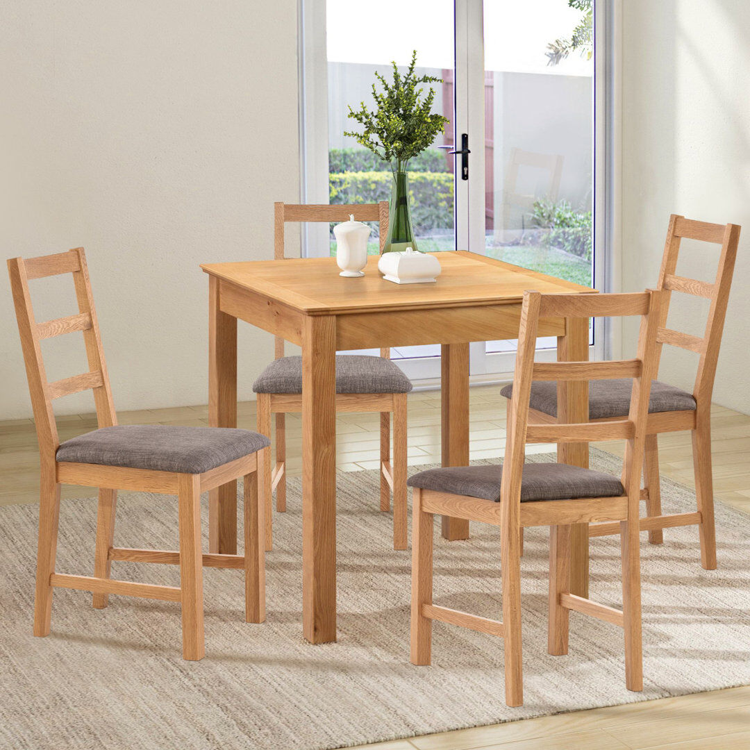 Mistana 4 - Person Solid Oak Dining Set Grey 4