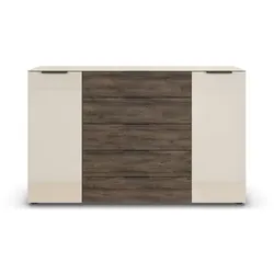 Kommode Flipp100 Glas Beige Champagner