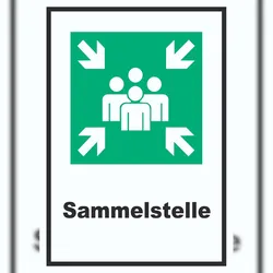 HB-Druck Sammelstelle Schild A0 Rückseite selbstklebend