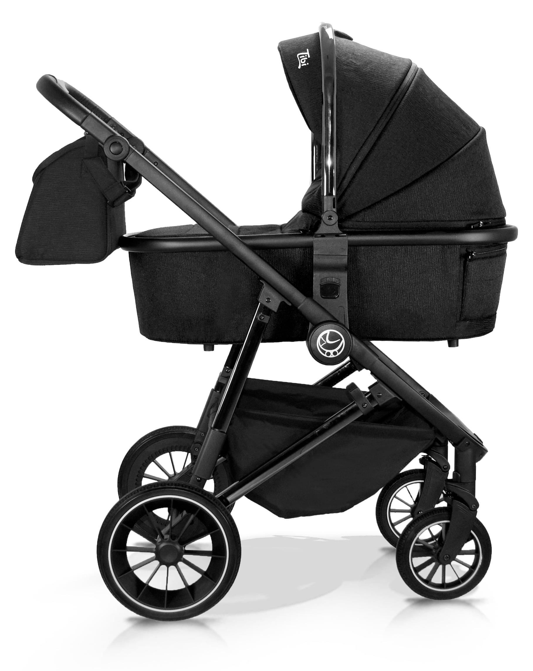 Milukids Tibi 3-in-1 Kombikinderwagen Schwarz mit Babyschale (TBW-06)