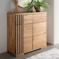 Kommode Wildeiche massiv in modernem Design zwei Schubladen und Türen