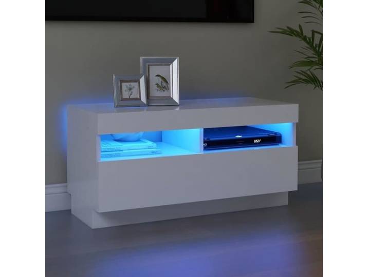 Meuble banc TV MAGIC® - Meuble TV LED Blanc 80x35x40 cm