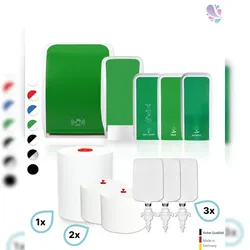 Blanc HYGIENIC HYGIENE-KOMPLETT-Set SENSOR: Handtuch-, Schaumseifen-, Desinfektions-, Toilettenpapierspender & Sitzreiniger inkl. Füllmittel