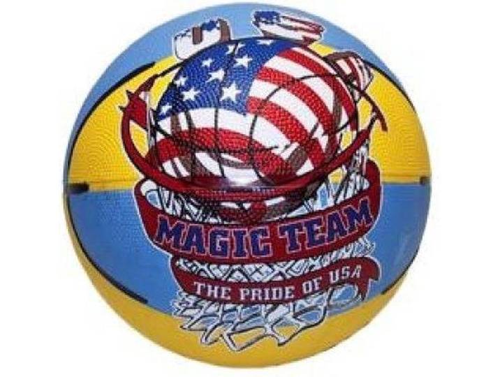 Hot Sports Mini Basketbal - Maat 3 - Magic Team USA - Geel Blauw
