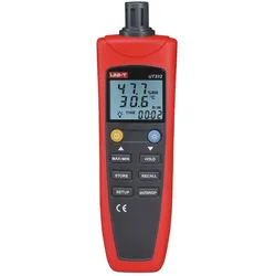 Uni-T Digitales Thermometer Hygrometer, Thermometer + Hygrometer, Rot, Grau