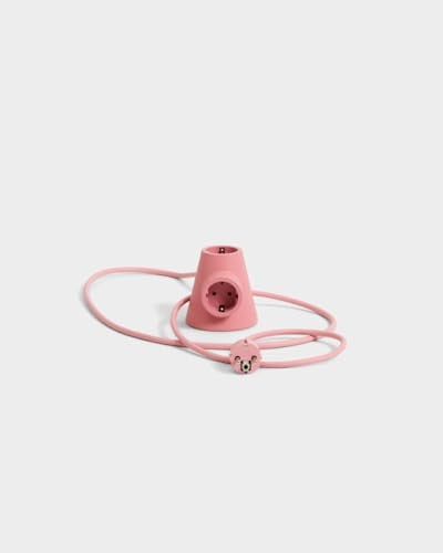 Pedestal Power Base 2-voudig stopcontact roze met magnetische voet en stijlvol design