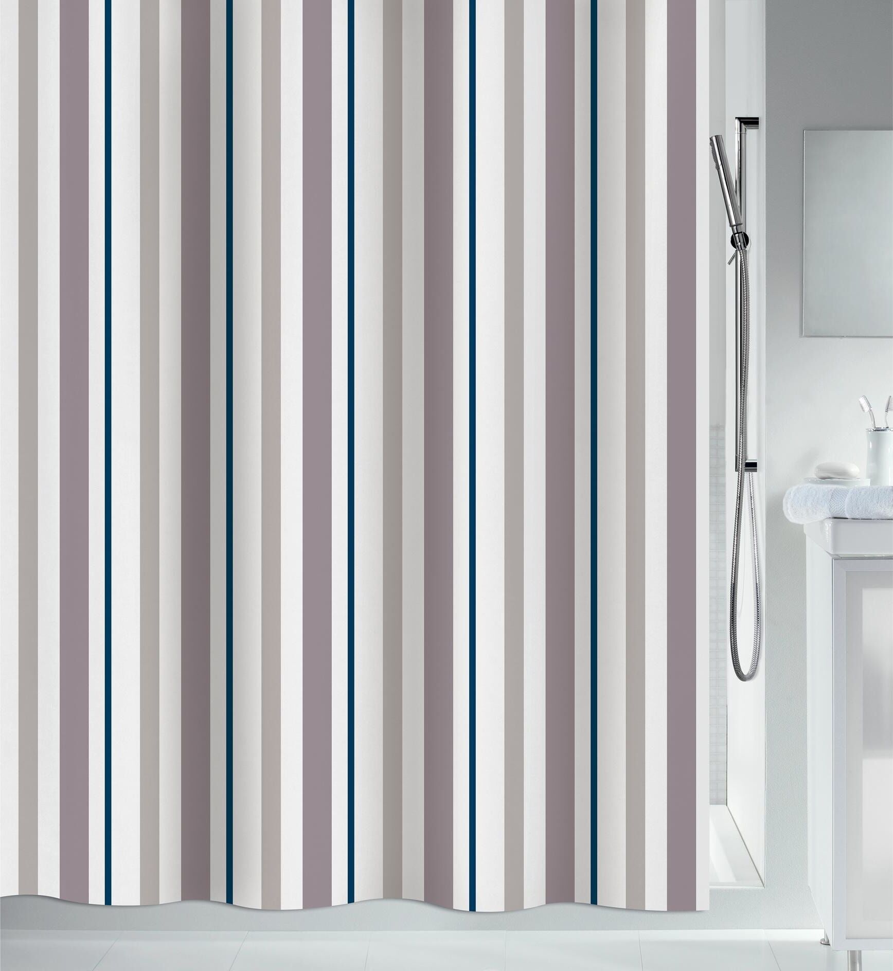 Duschvorhang SPIRELLA "spirella Duschvorhang Biarritz 180", bunt, B:200cm H:180cm, Baumwolle, Duschvorhänge, Duschvorhang bunt B/H: 200cm x 180cm