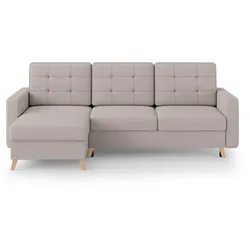 ECKSCHLAFSOFA Vinci mit universelle Ottomane, Cappuccino