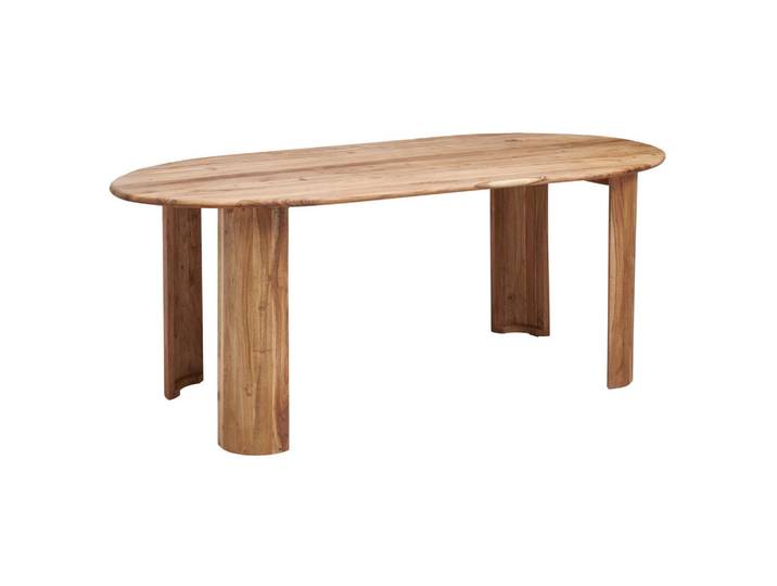 P & B Esstisch, Natur, Holz, Akazie, vollmassiv, Holz, oval, C-Form, 100x76x208 cm, Esszimmer, Tische, Esstische, Esstische oval