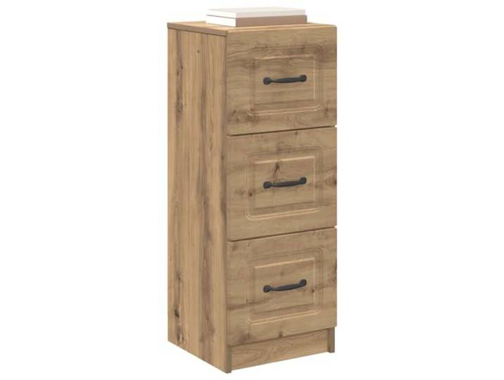 KTHLBRH Schrank mit Schubladen 33 x 34,5 x 87 cm Ingenieurholz 3 Schubladen, Griffe aus Metall, Farbe Eiche Handarbeit, einfache Reinigung
