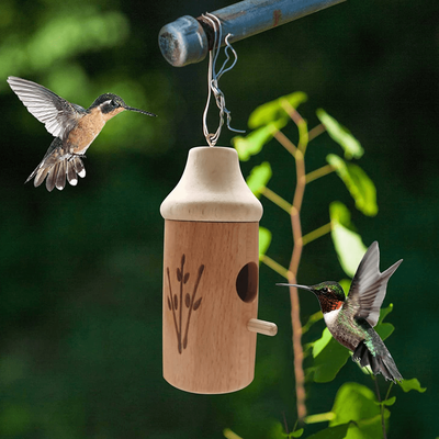 HomeDecorAndMore LLC Wooden Hummingbird House Gift For Nature Lovers Square