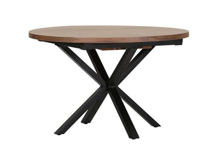 Milino Esstisch, Nussbaum, Holz, Nussbaum, furniert, rund, Sternfuß, 120x77x120-160 cm, ausziehbar, Esszimmer, Tische, Esstische, Esstische ausziehbar