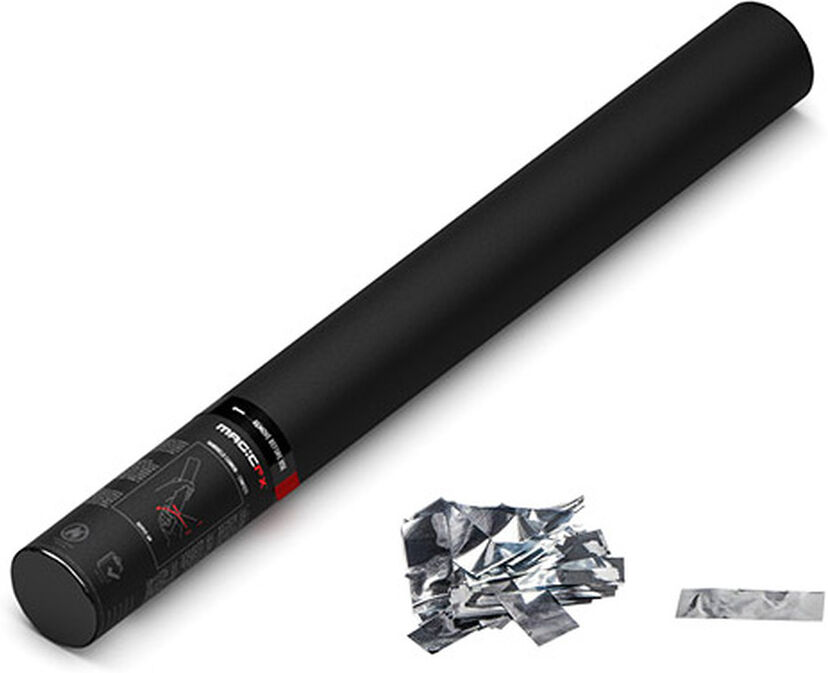 MagicFX Magic Fx Handbetriebene Konfettikanone 50cm - Silber Metallic