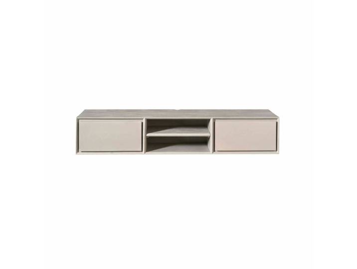 Meuble tv suspendu taupe 2 tiroirs 1 niche