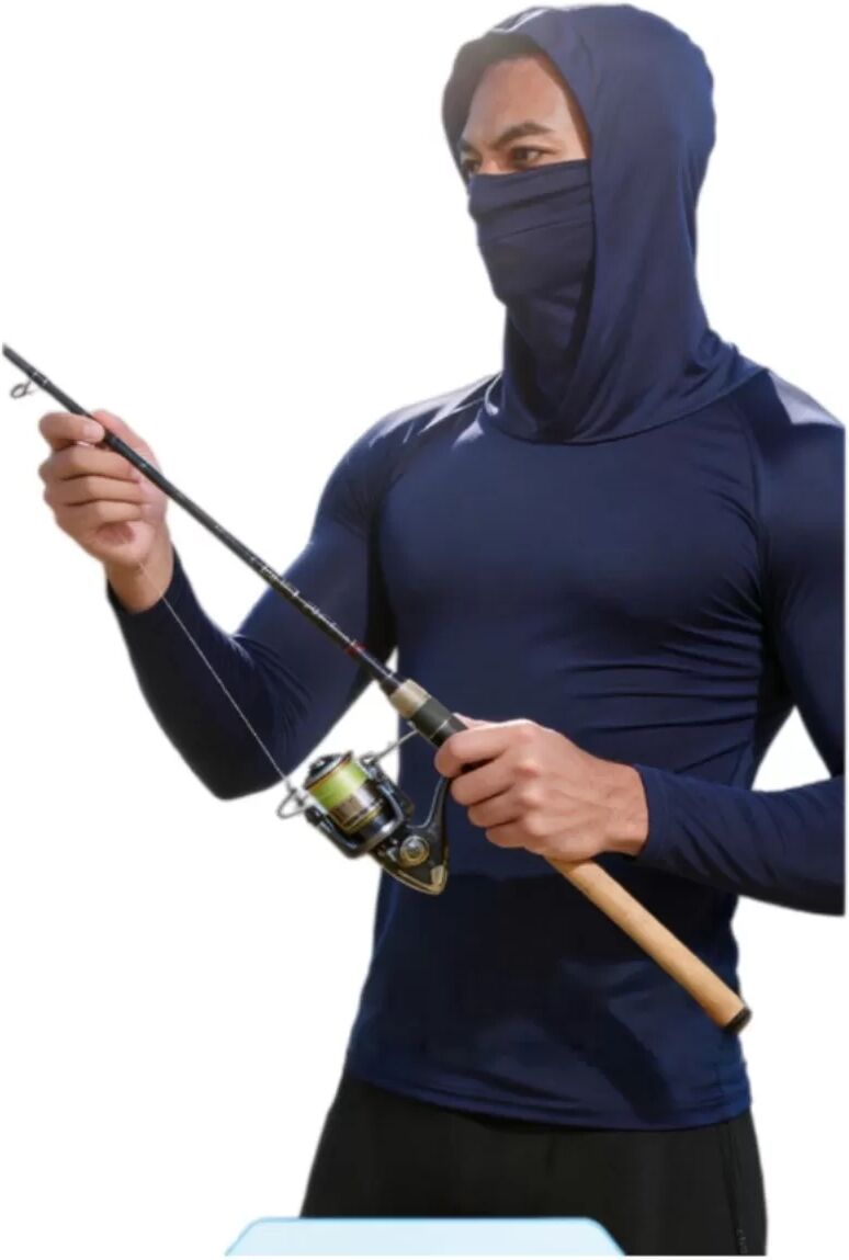 INF Herren Sommer Kühlender UV-Schutz Outdoor-Kapuzenpullover - Leichtes schnell-trocknendes Polyester, Marineblau XL