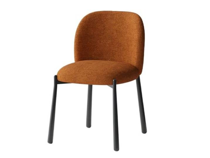 tDZP7yWpc Küchenstühle Moderner Esszimmerstuhl mit minimalistischer Rückenlehne, Heim- und Freizeitstuhl, Stoffpolsterung, rund prall(Bruin)