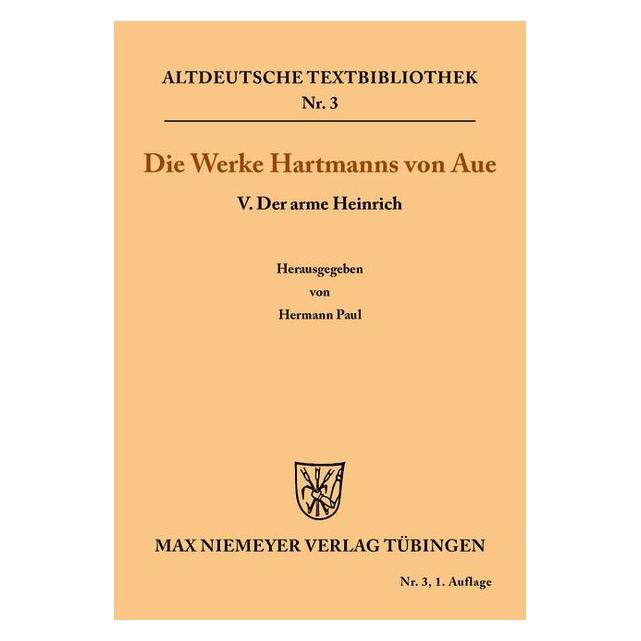 De Gruyter Der arme Heinrich (Deutsch, Softcover, Hartmann von Aue) (55844975)
