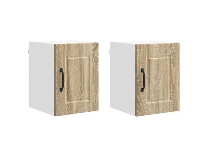 IBUQDDV Wandschrank Porto 2 STK. Sonoma-Eiche Holzwerkstoff Wandmontage,geräumige Regalböden,klare Linien,minimale Verzierungen,Innenbereich,Küchenutensilien,Aufbewahrung