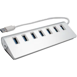 Exsys Ex-1137 (USB-A, 7 Ports), Dockingstation + USB Hub, Silber