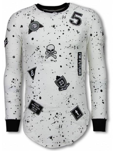 Justing Paint drops army shirt long fit sweater