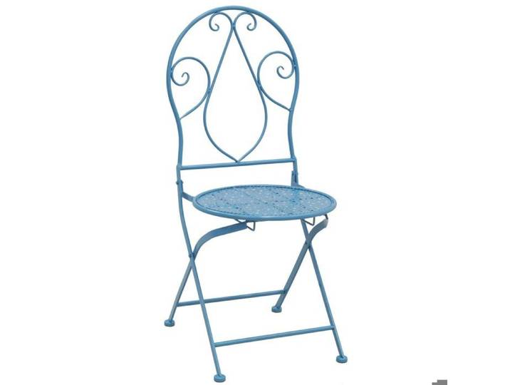 Chaise pliante en métal bleu