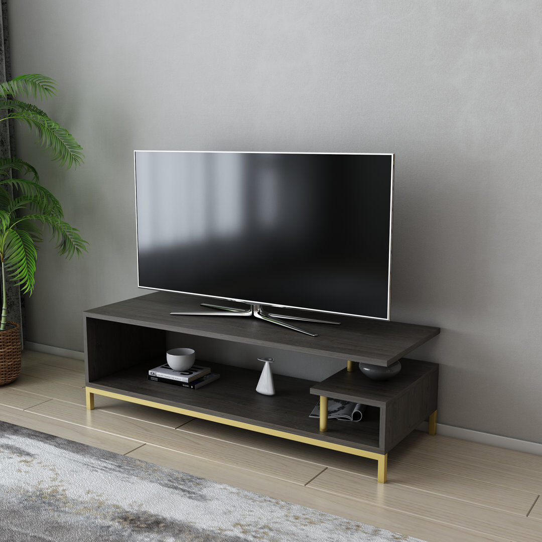 Blue Elephant Reily TV Stand for TVs up to 50" Gold/Dark Oak 50"