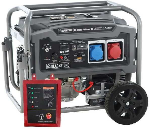 BlackStone BG 11050 - Generatore di corrente a benzina con AVR 7.8 kW - Continua 7.5 kW Full-Power + ATS