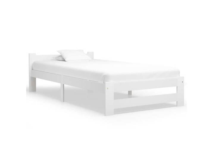 Lit Simple Contemporain - 90x200 cm - Bois massif - Blanc
