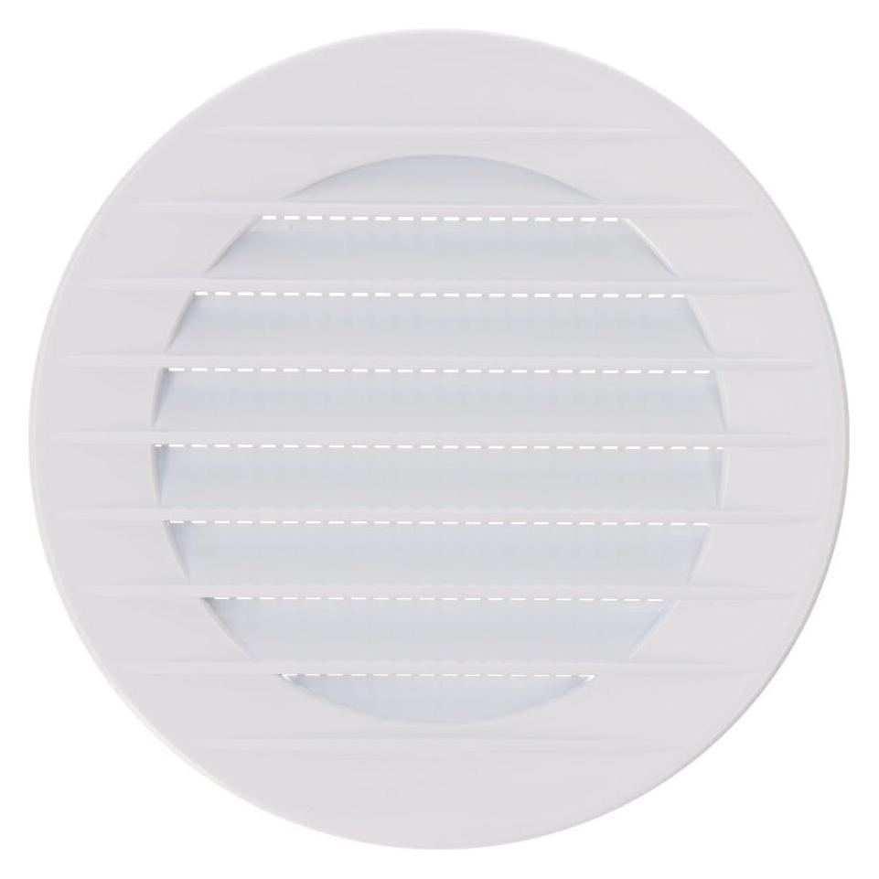 EDM Built-in round ventilation grill with mosquito net, interblocking ø80mm abs white (49403273)