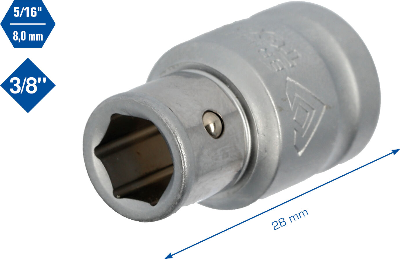 Brilliant Tools Reduzieradapter, Knarre 3/8 Bit-Adapter Auf 8 Bt021903