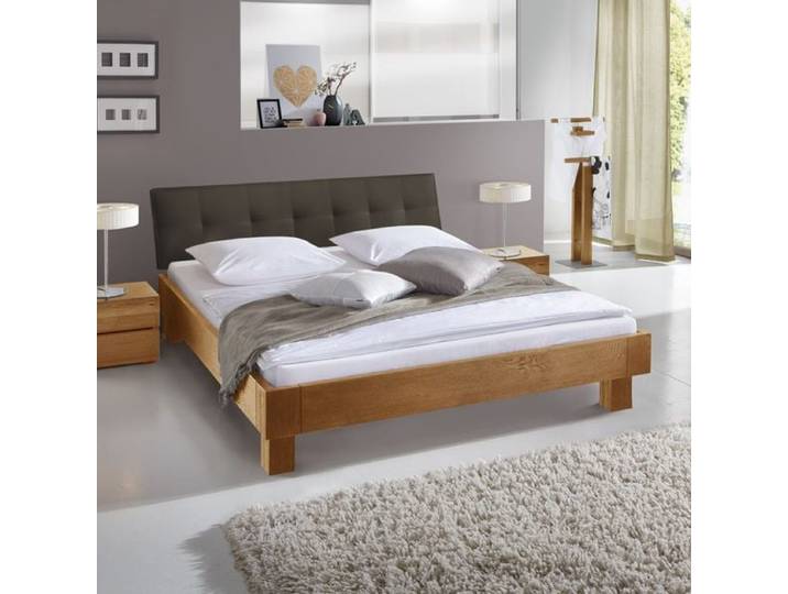 Massivholzbett Floriano Eiche Massivholz 140x200 cm klassischer Stil