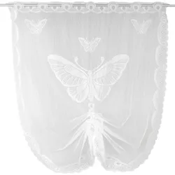 Arsvita Bistrogardine mit Stangendurchzug "Schwalbenschwanz" 100x160 cm - Schmetterling