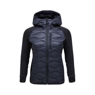 Funktionsjacke PEAK PERFORMANCE "W Helium Down Hybrid Hood", Damen, Gr. XS, schwarz, Oberstoff: 100% Polyamid. Oberstoff Ärmel: 94% Polyester, 6% Elasthan. Füllung: 90% Entendaunen, 10% Federn. Futter: 100% Polyamid. Accessoire: 100% Polyamid.,...