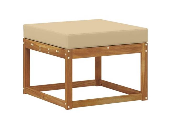 KTHLBRH Akazien-Sofa-Set, 5-teilig, Natur, Beige Massivholz, Lattenrost-Design, abnehmbare Kissen, für Garten und Terrasse
