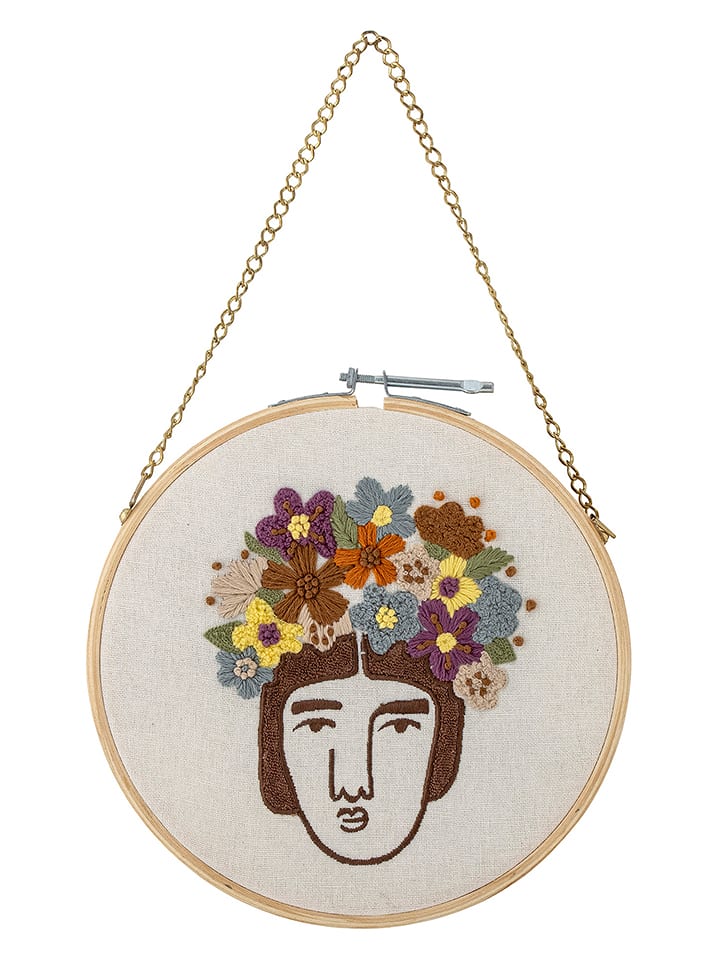 Bloomingville Wanddekoration "Cambiano" in Weiß/ Khaki - Ø 21,5 cm - onesize