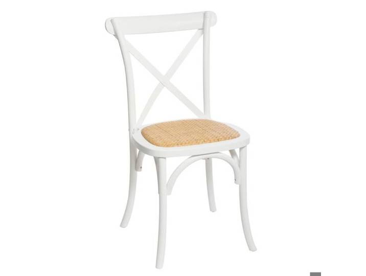 Chaise  Isak  hêtre et cannage blanc - Atmosphera Créateur d'intérieur
