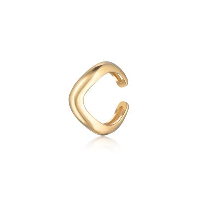 Ohrklemme ELLI "Ohrringe Earcuff Single Ohrklemme Wellen Design 925 Silber" Gr. 3, gold, Ohrringe, Damen, 3, ohne Stein, Silber 925 (Sterlingsilber)