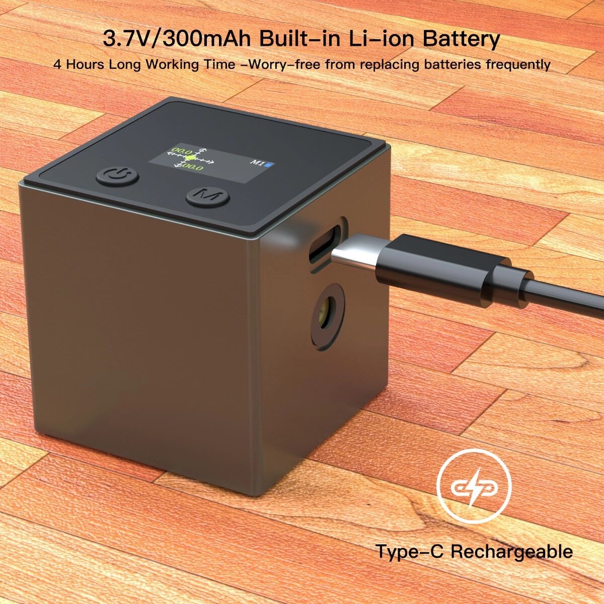 INF Mini niveau laser numérique 4-en-1, précision 0,01°, inclinomètre 0 à 360° et lumière verte Vert foncé