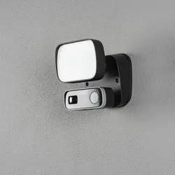 Konstsmide LED Außenwandleuchte SMARTLIGHT SMALL, mit Sensor + HD Kamera, 10W 5000K 1000lm, Metall schwarz / Kunststoff KON-7867-750